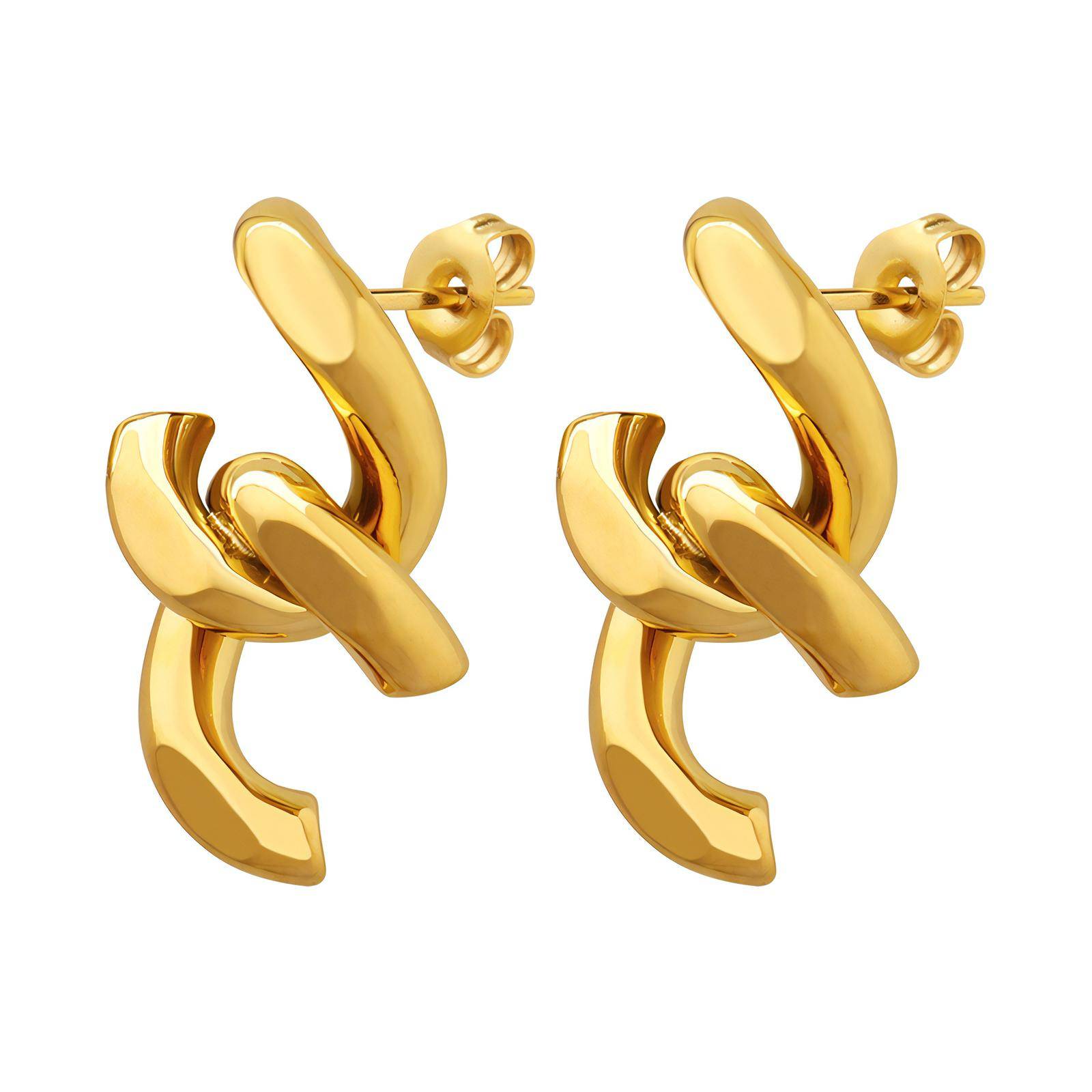 18K gold plated Stainless steel earrings, Intensity