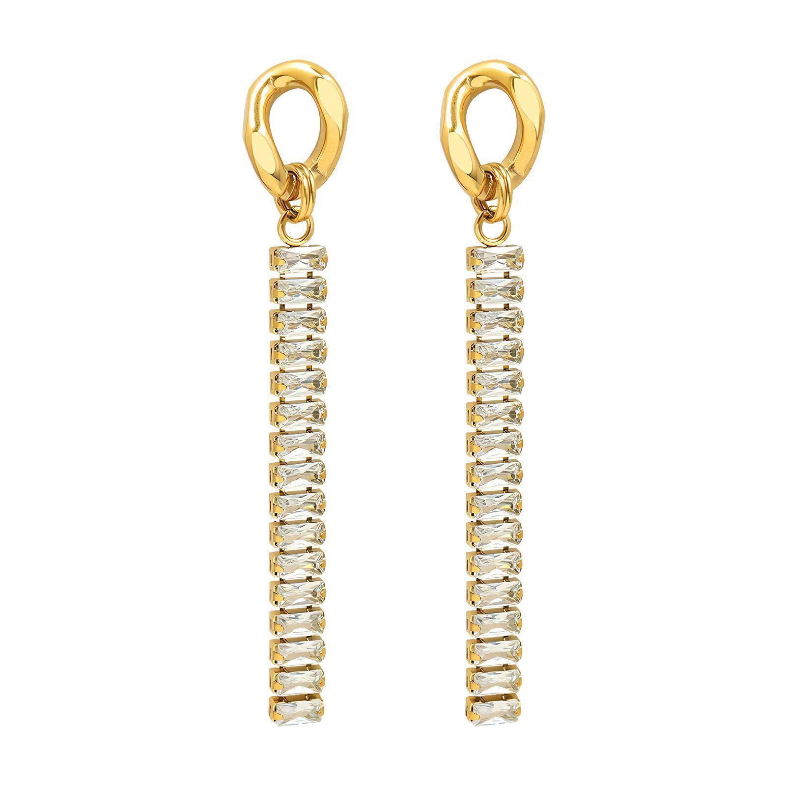 18K gold plated Stainless steel earrings, Intensity