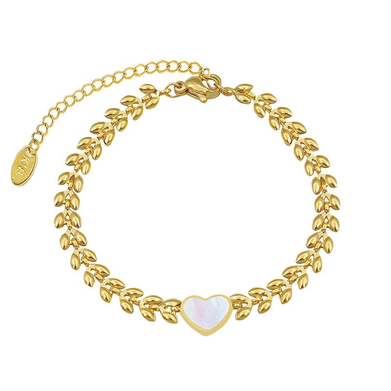 18K gold plated Stainless steel  Heart bracelet, Intensity