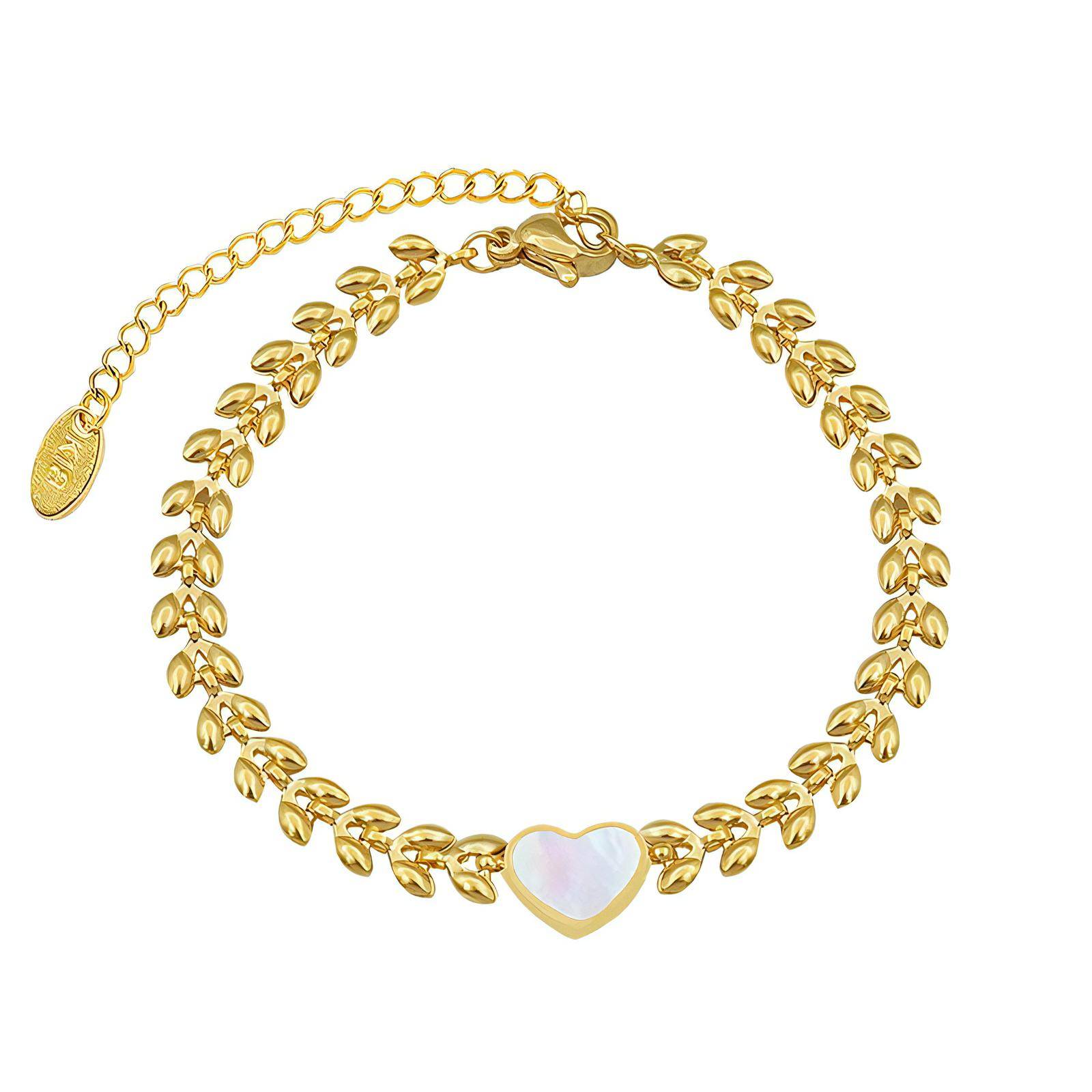 18K gold plated Stainless steel  Heart bracelet, Intensity