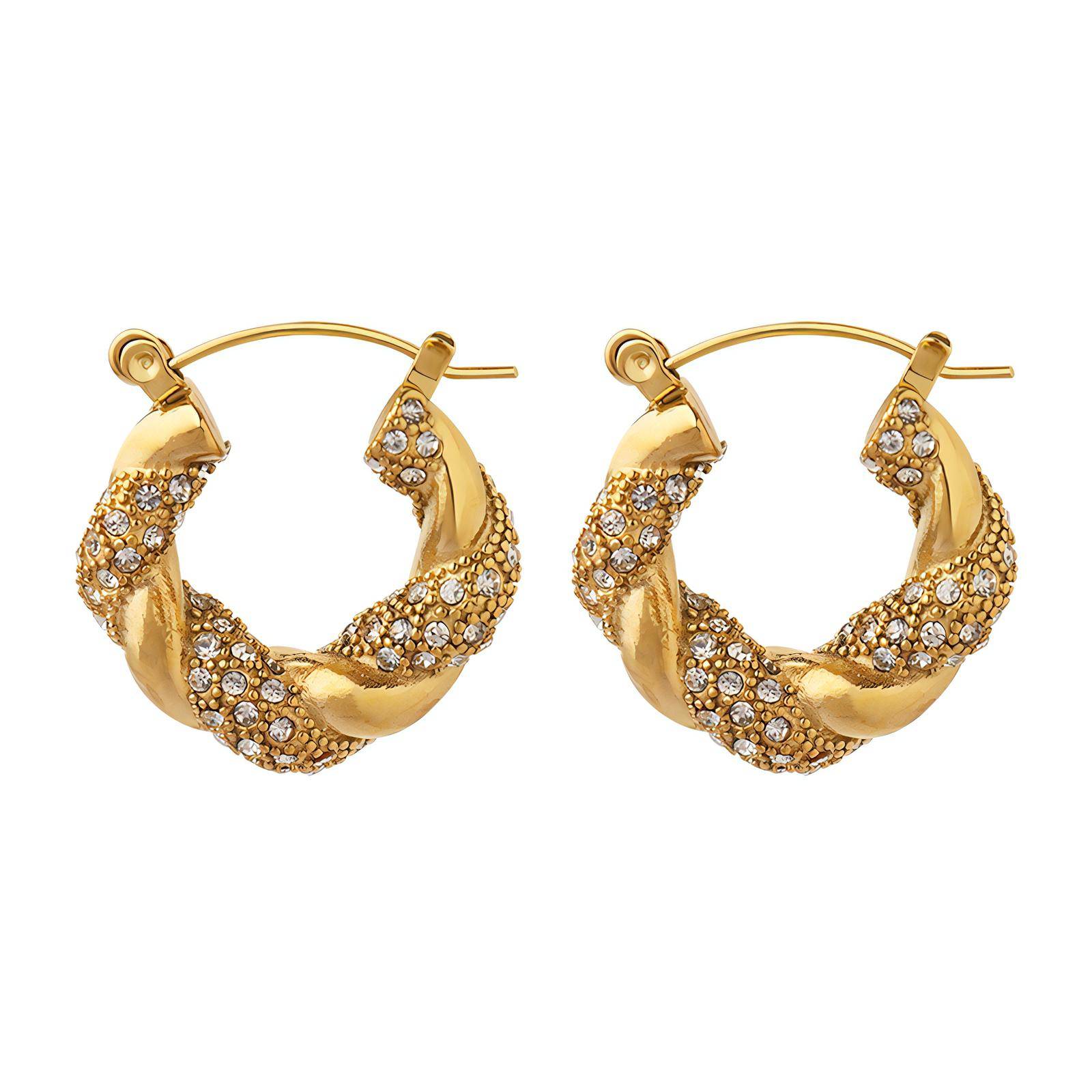 18K gold plated Stainless steel earrings, Intensity