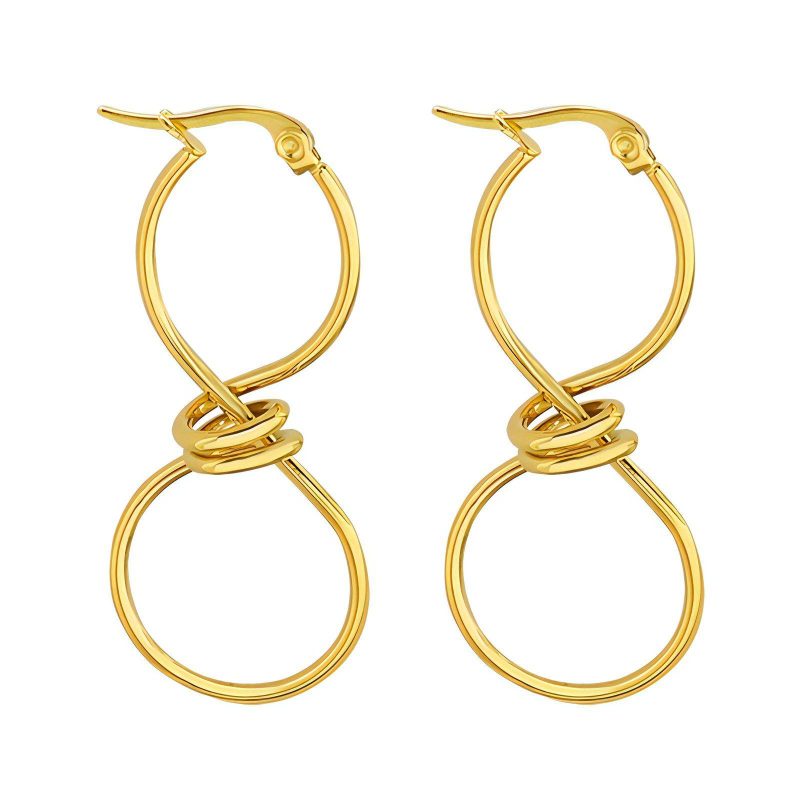 18K gold plated Stainless steel earrings, Intensity