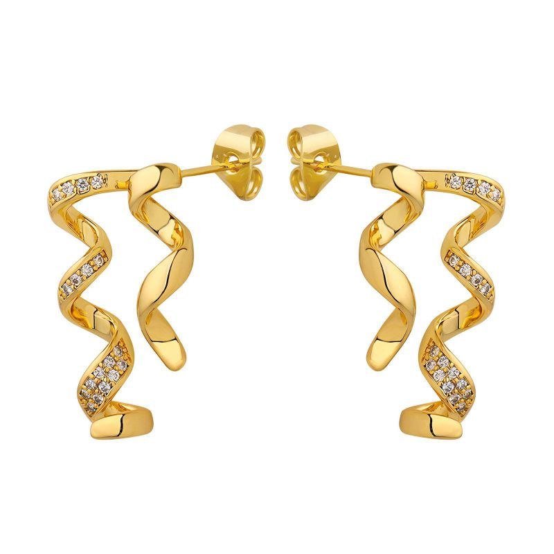 18K gold plated earrings, Intensity