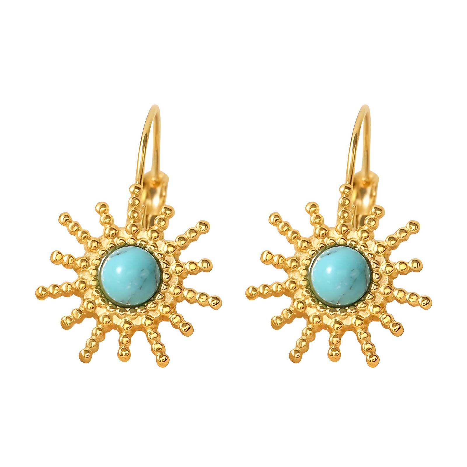 18K gold plated Stainless steel  Sun earrings, Intensity