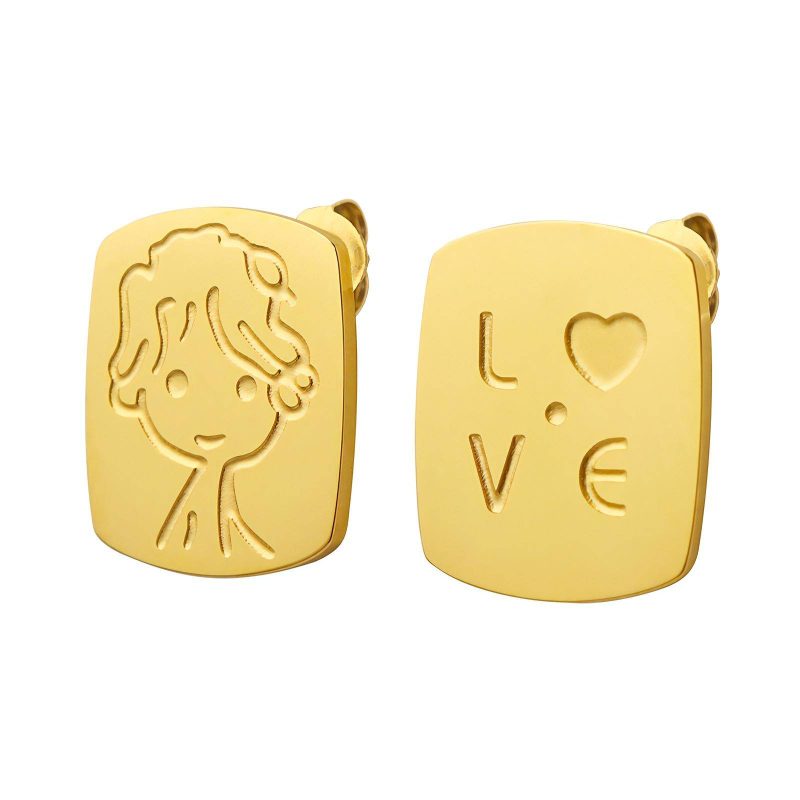 18K gold plated Stainless steel  Love earrings, Intensity