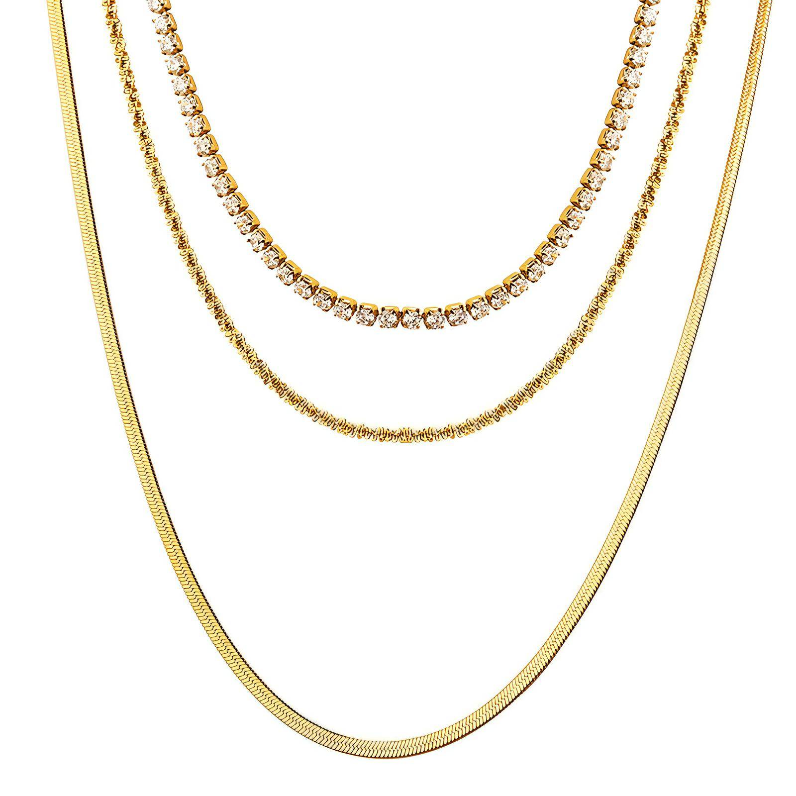 18K gold plated Stainless steel necklace, Intensity