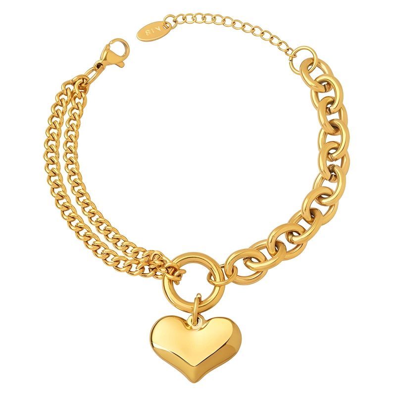 18K gold plated Stainless steel  Heart bracelet, Intensity