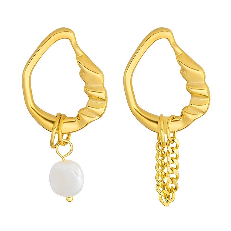 18K gold plated Stainless steel earrings, Intensity