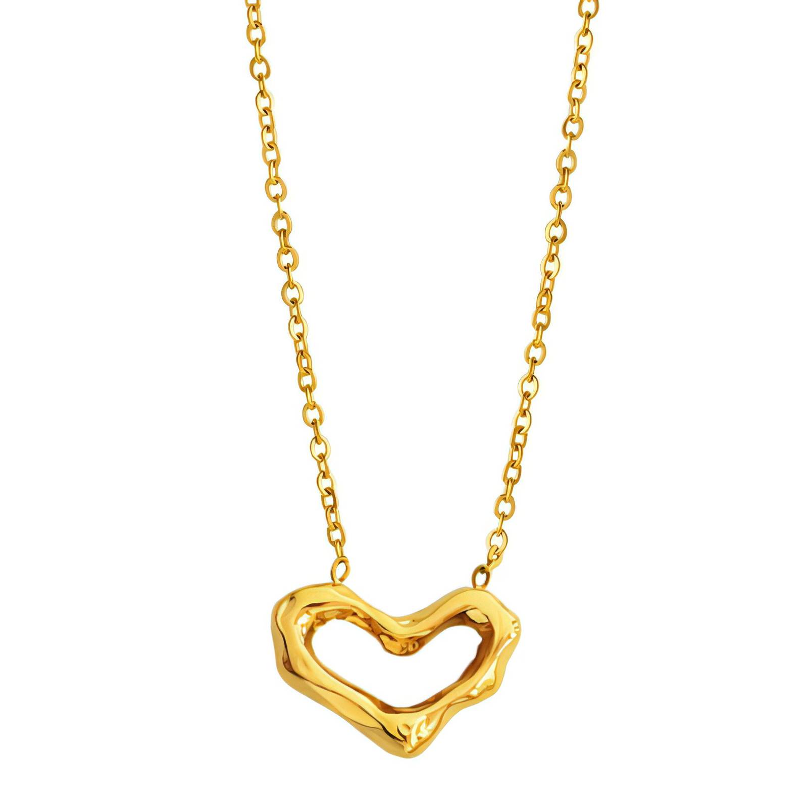 18K gold plated Stainless steel  Heart necklace, Intensity