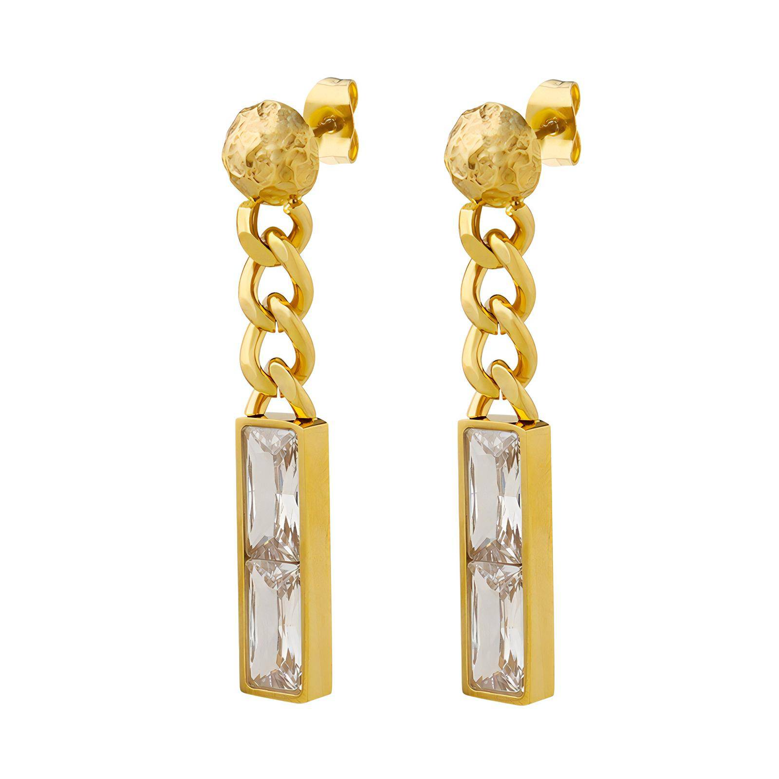 18K gold plated Stainless steel earrings, Intensity