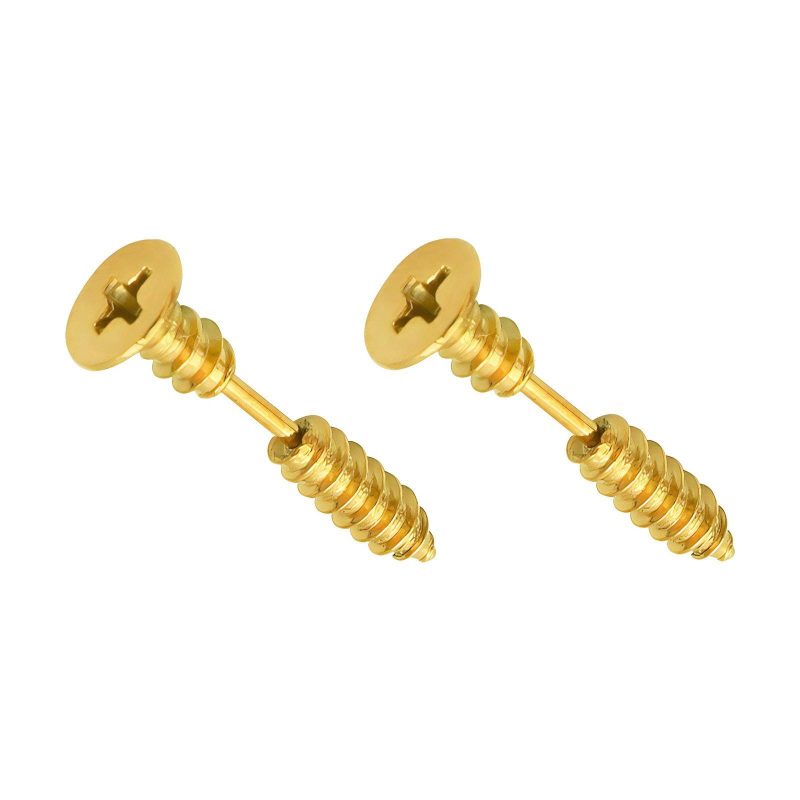 18K gold plated Stainless steel  Nail earrings, Intensity