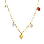 18K gold plated Stainless steel  Heart necklace, Intensity