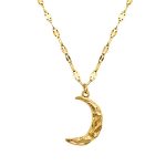 18K gold plated Stainless steel  Crescent necklace, Intensity