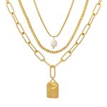 18K gold plated Stainless steel necklace, Intensity