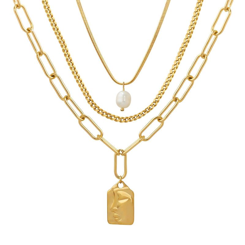 18K gold plated Stainless steel necklace, Intensity