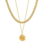 18K gold plated Stainless steel  Ancient coin necklace, Intensity