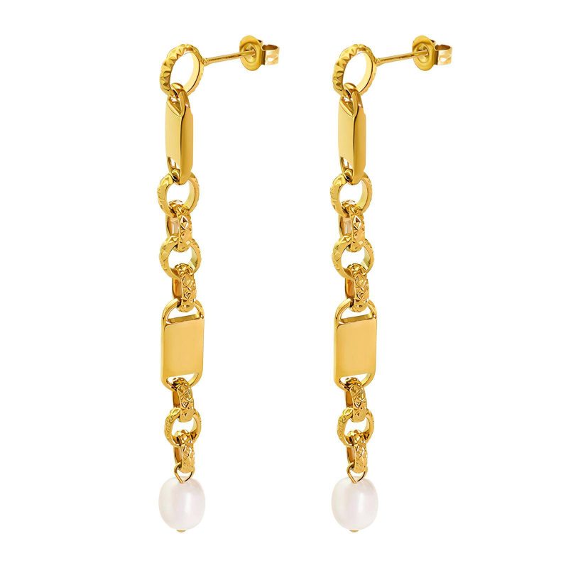 18K gold plated Stainless steel earrings, Intensity