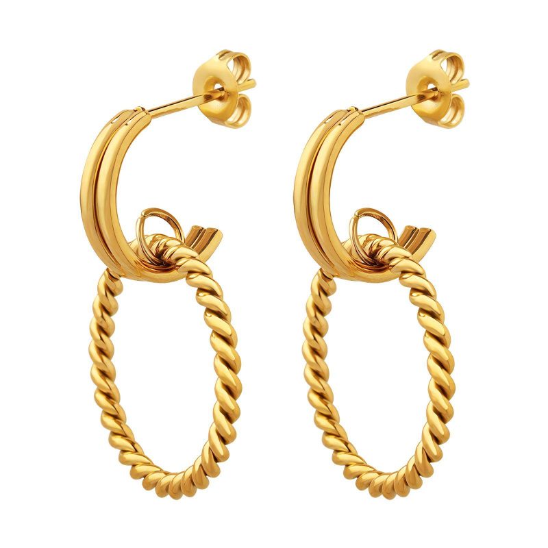 18K gold plated Stainless steel earrings, Intensity