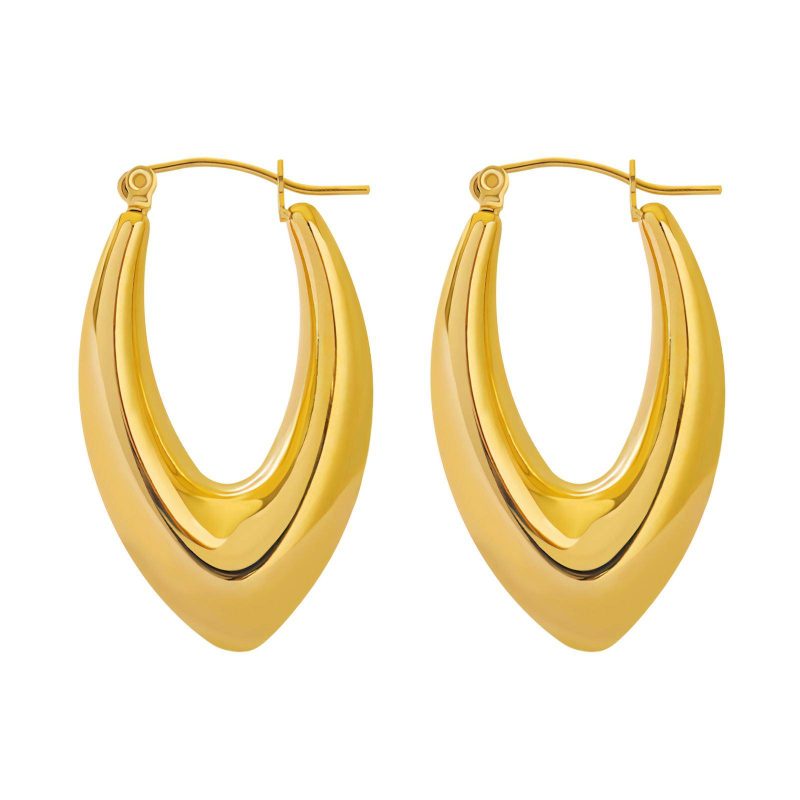 18K gold plated Stainless steel earrings, Intensity