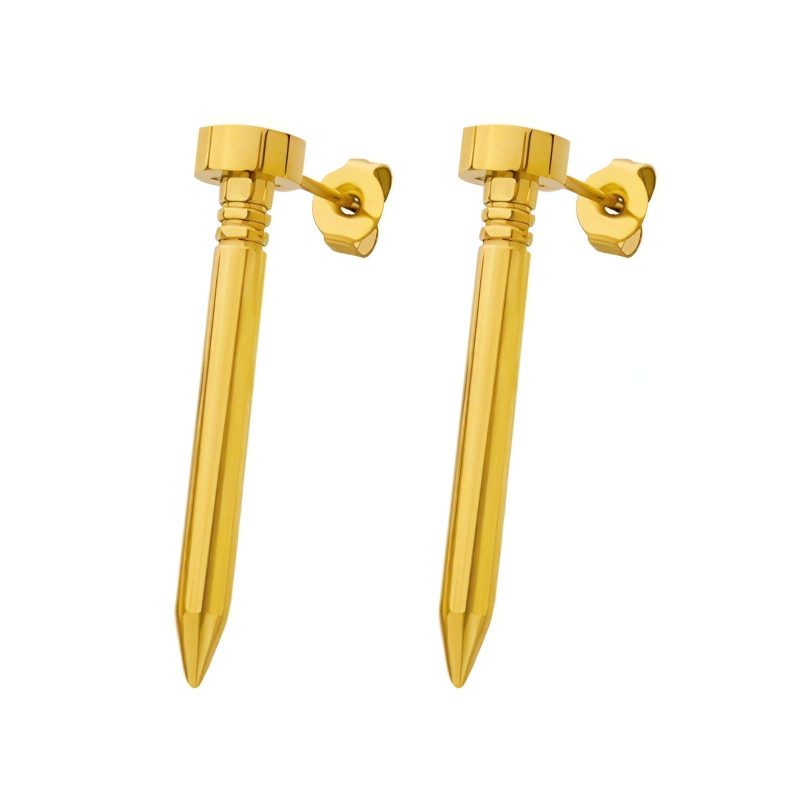 18K gold plated Stainless steel  Nails earrings, Intensity