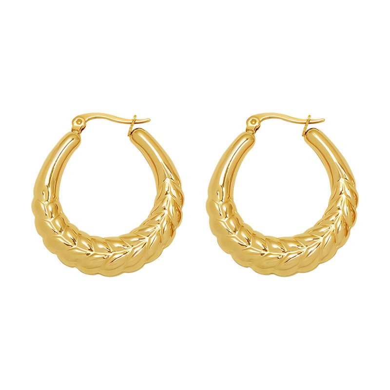 18K gold plated Stainless steel  Spikelet earrings, Intensity