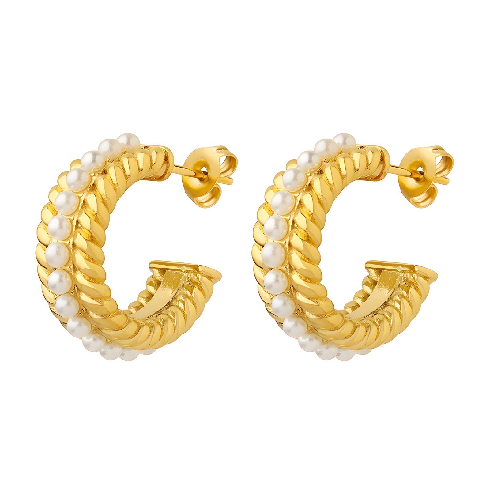 18K gold plated Stainless steel earrings, Intensity