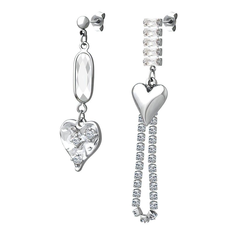 Stainless steel  Hearts earrings, Intensity