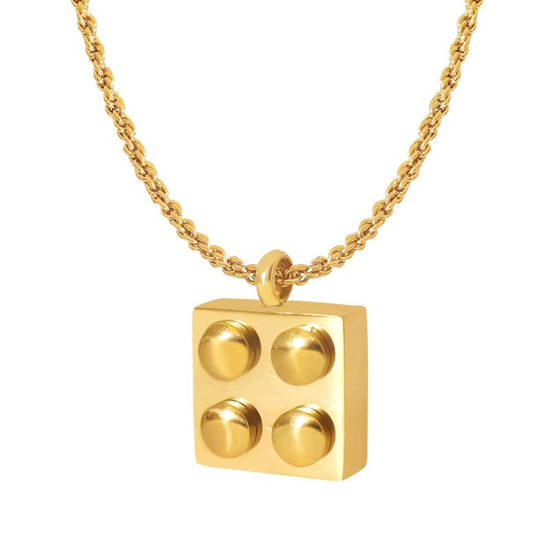 18K gold plated Stainless steel  Constructor piece necklace, Intensity