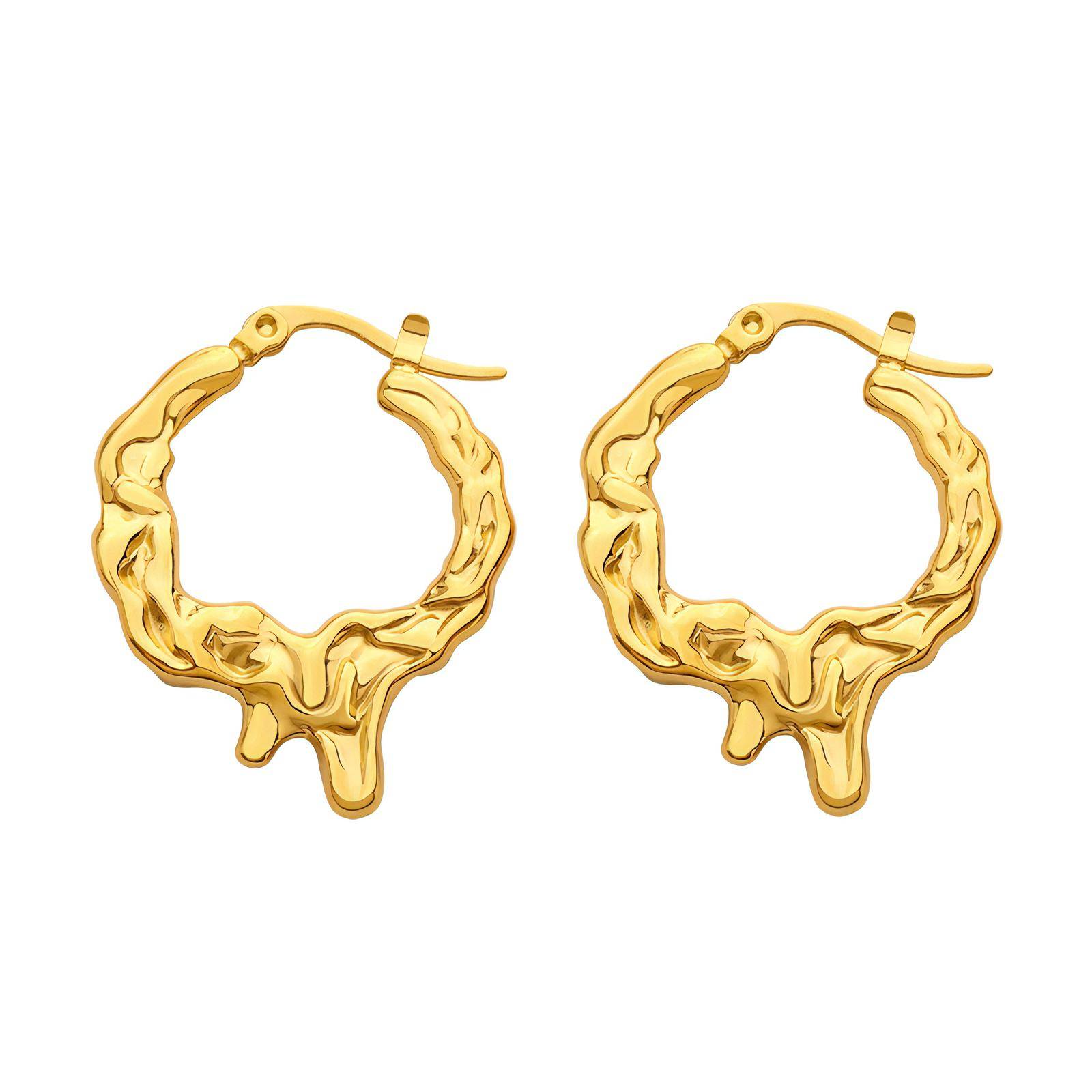 18K gold plated Stainless steel earrings, Intensity