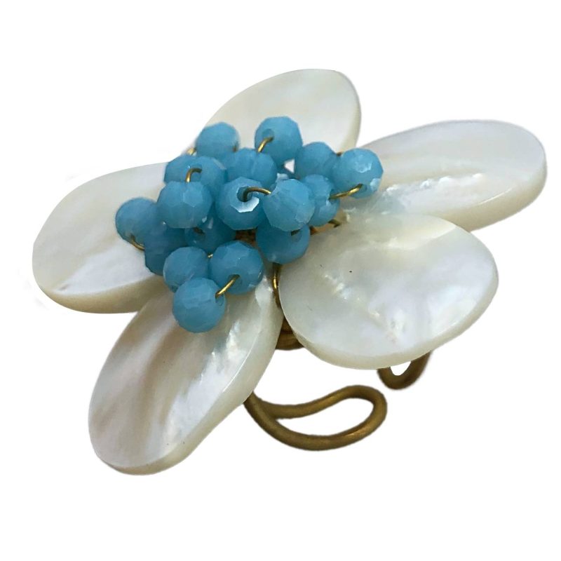 Handcrafted natural stone  Flower finger ring, Excentrico