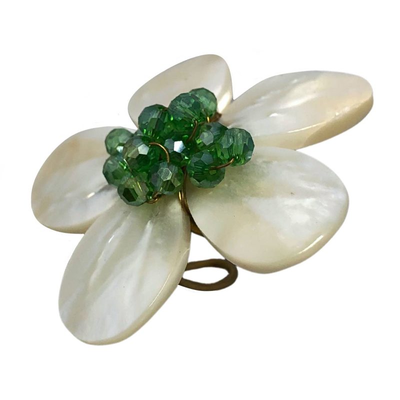 Handcrafted natural stone  Flower finger ring, Excentrico