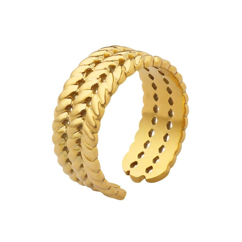 18K gold plated Stainless steel finger ring, Intensity