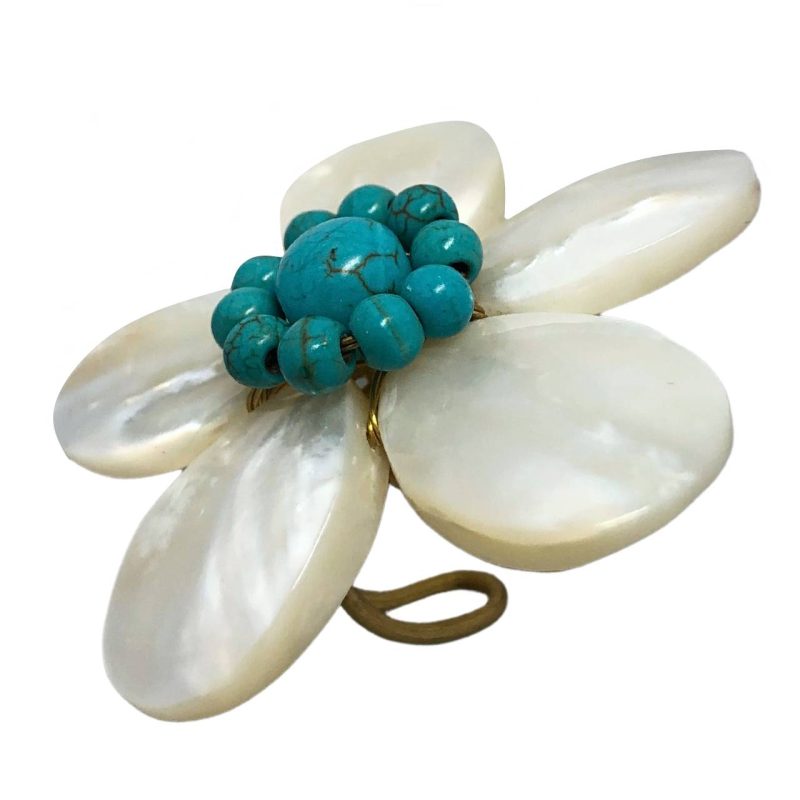 Handcrafted natural stone  Flower finger ring, Excentrico