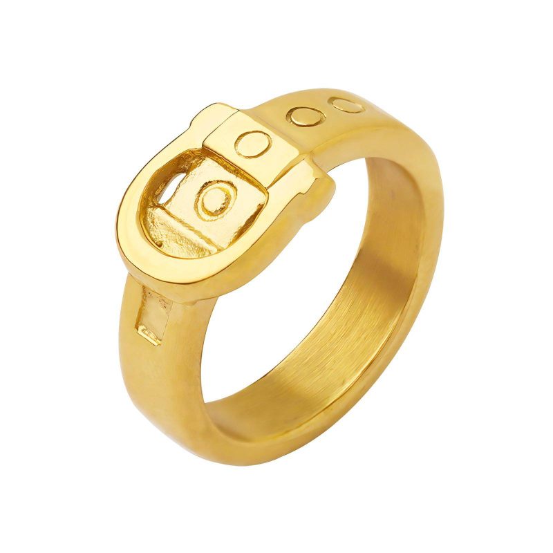 18K gold plated Stainless steel  Belt finger ring, Intensity