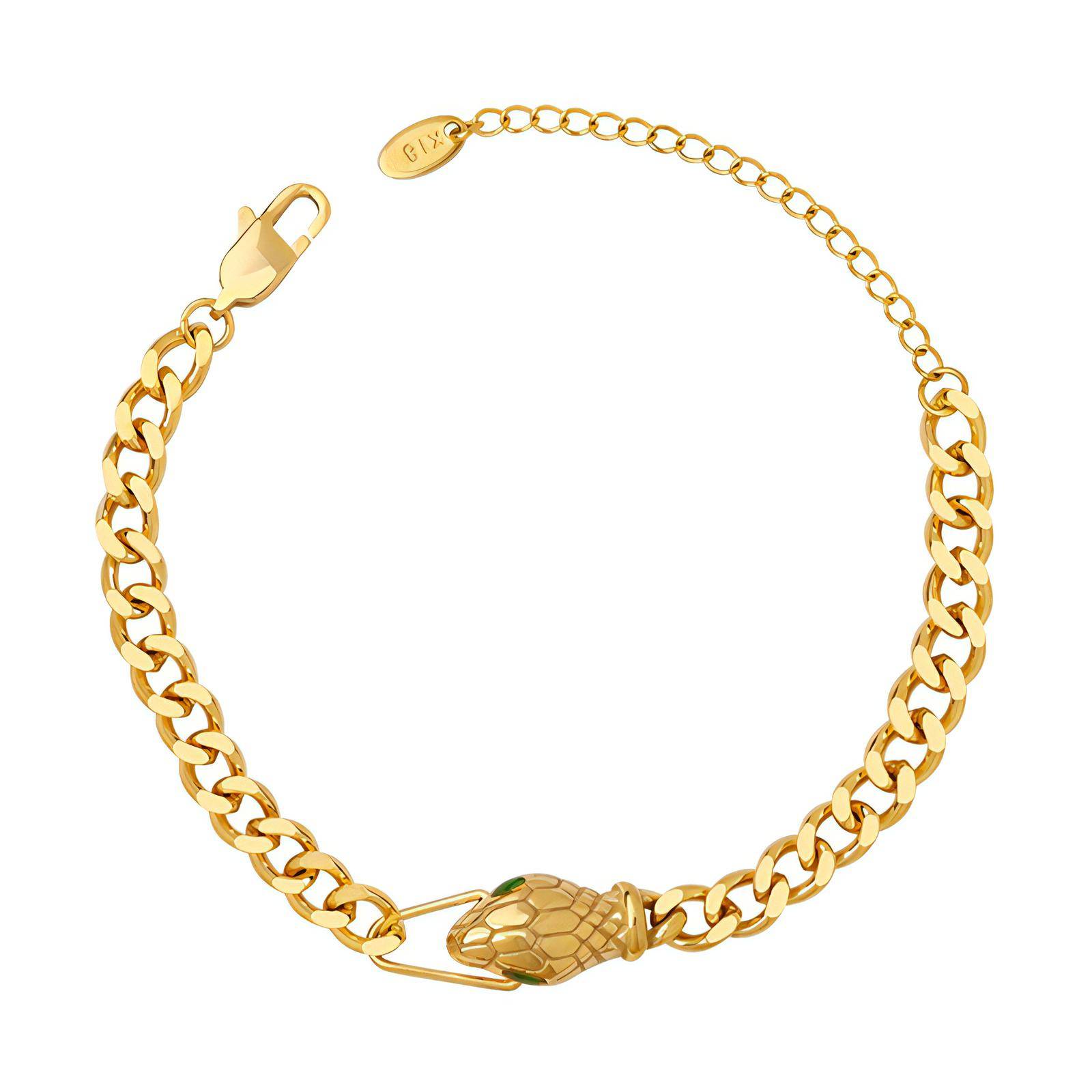 18K gold plated Stainless steel  Snake bracelet, Intensity