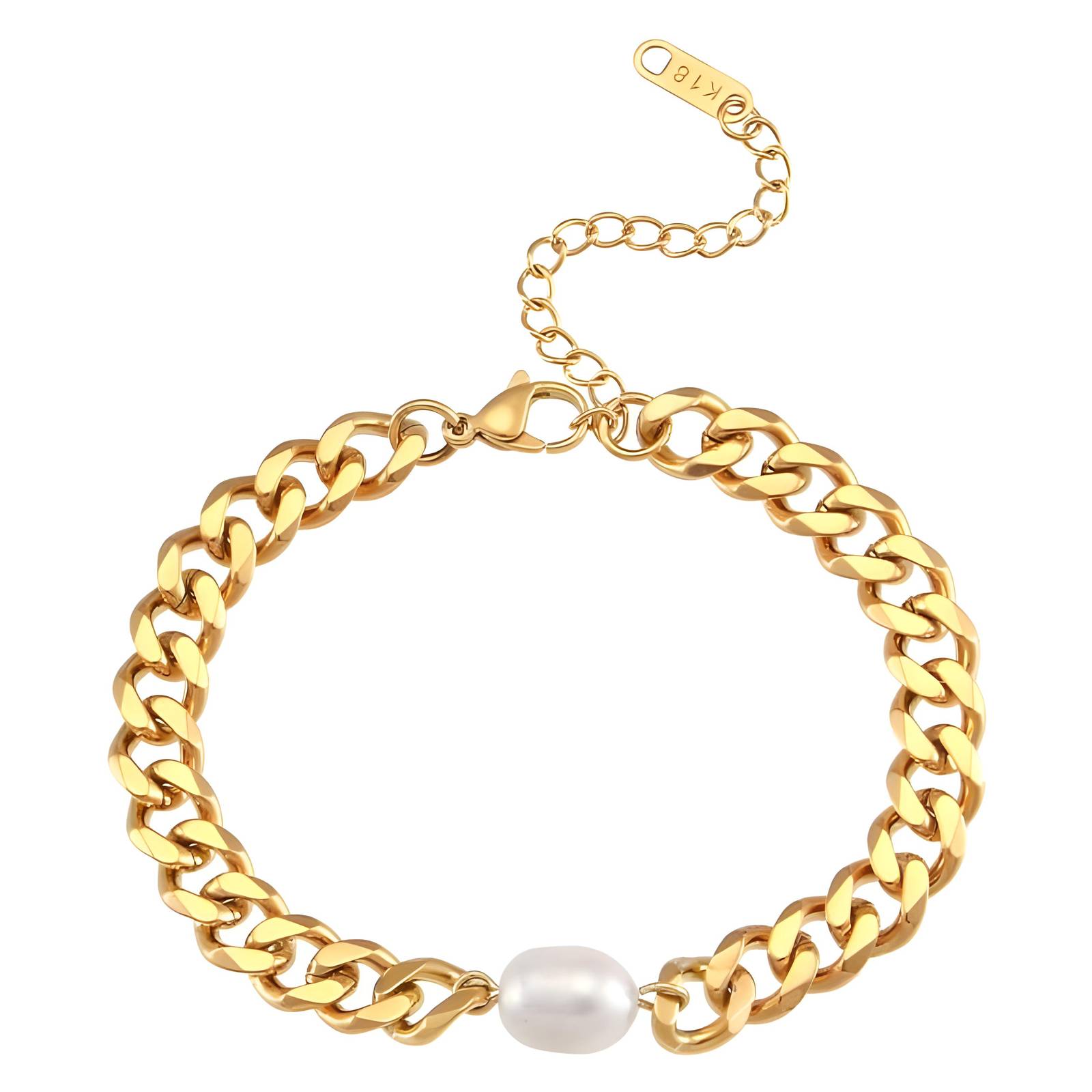 18K gold plated Stainless steel bracelet, Intensity