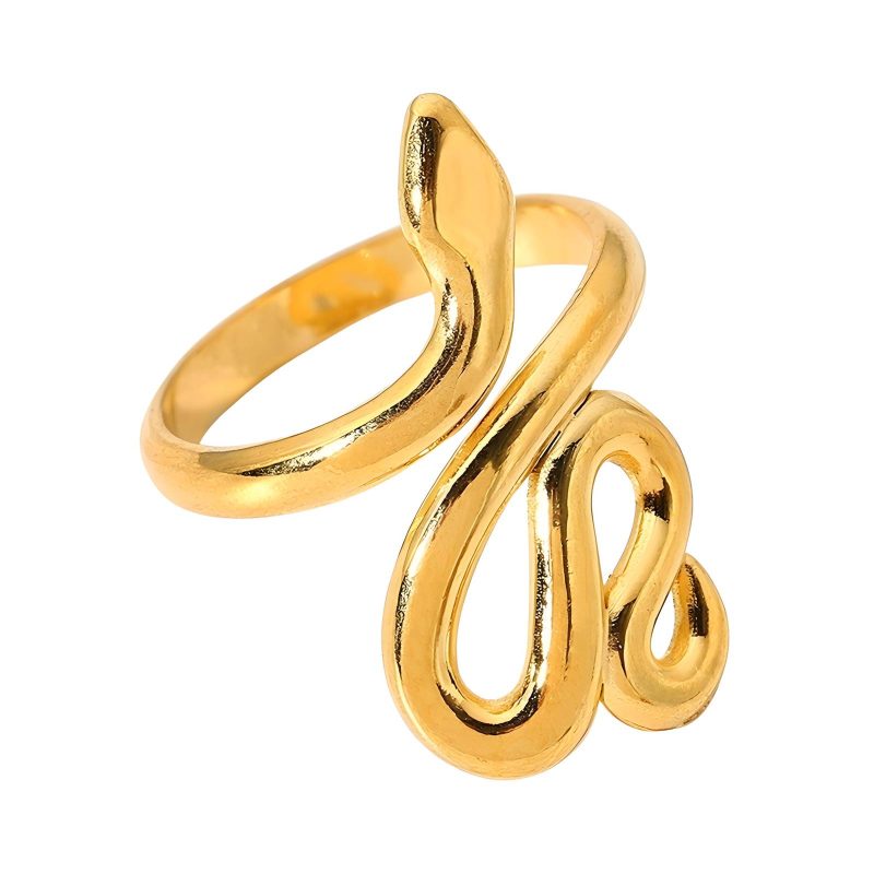 18K gold plated Stainless steel  Snake finger ring, Intensity