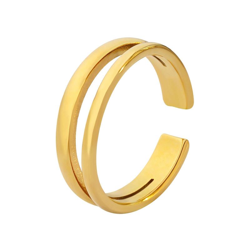 18K gold plated Stainless steel finger ring, Intensity