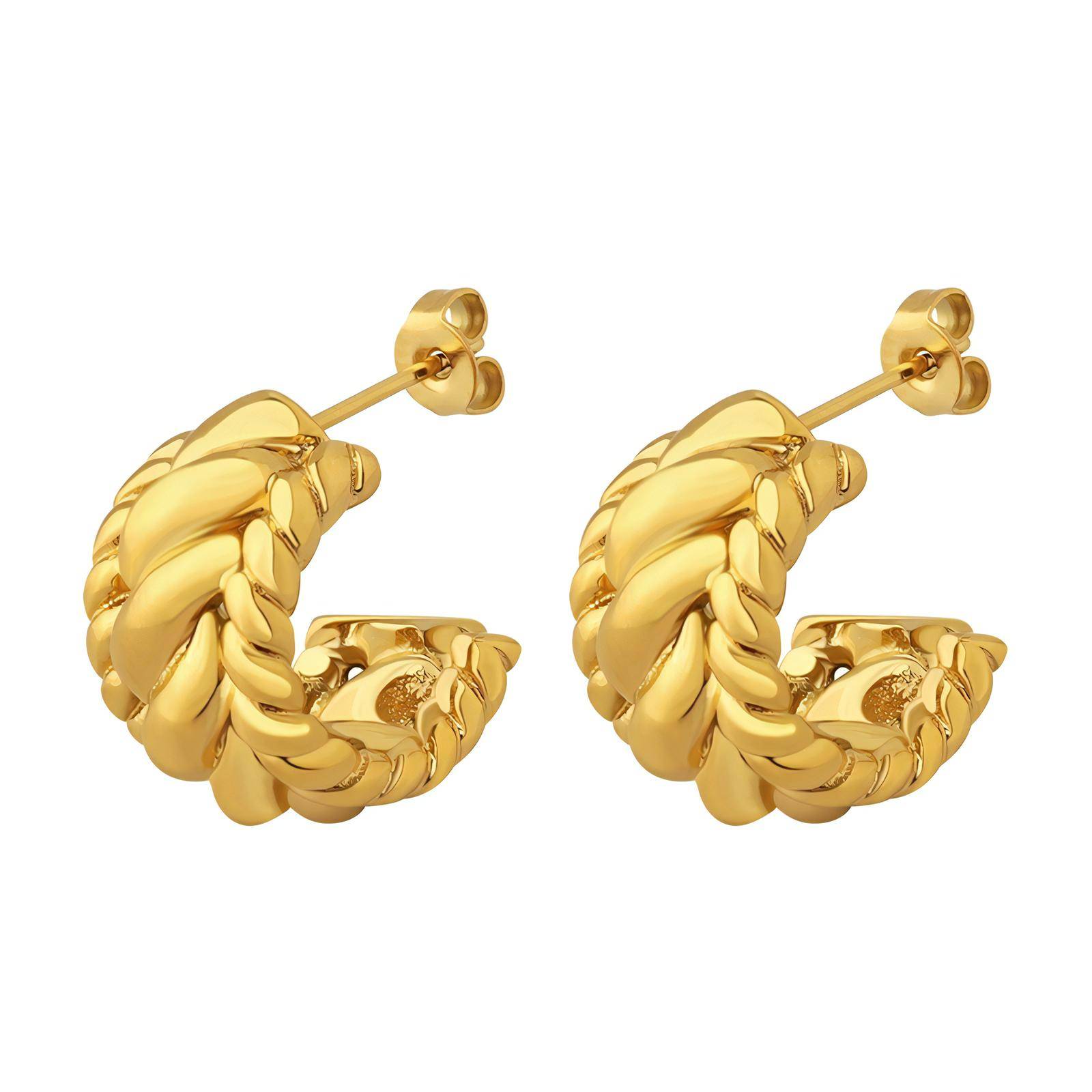 18K gold plated Stainless steel earrings, Intensity