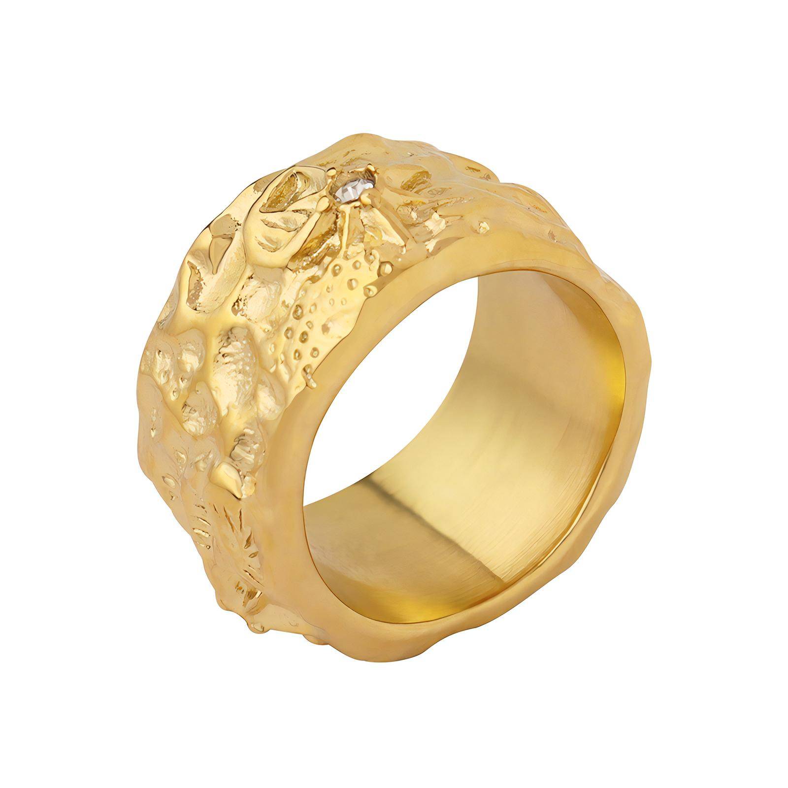 18K gold plated Stainless steel finger ring, Intensity