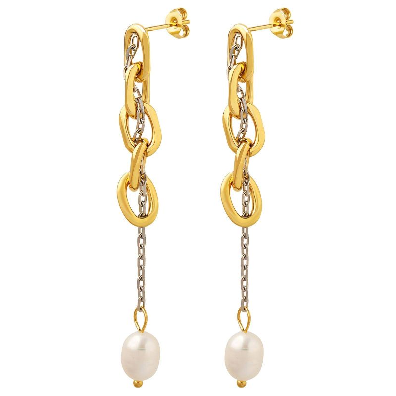 18K gold plated Stainless steel earrings, Intensity