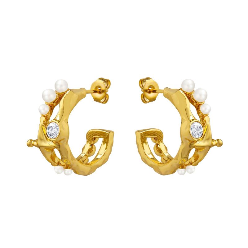 18K gold plated earrings, Intensity