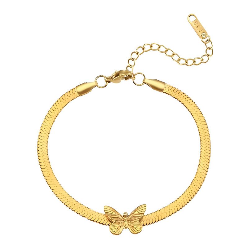 18K gold plated Stainless steel  Butterfly bracelet, Intensity