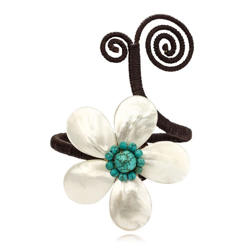 Handcrafted natural stone  Flower bracelet, Excentrico