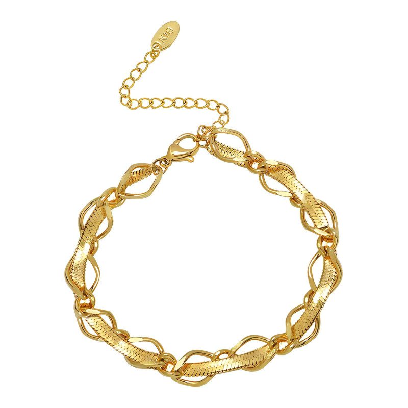 18K gold plated Stainless steel bracelet, Intensity