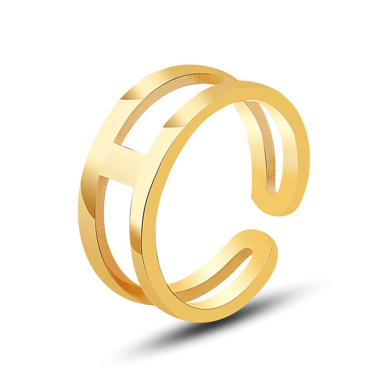 18K gold plated Stainless steel finger ring, Intensity