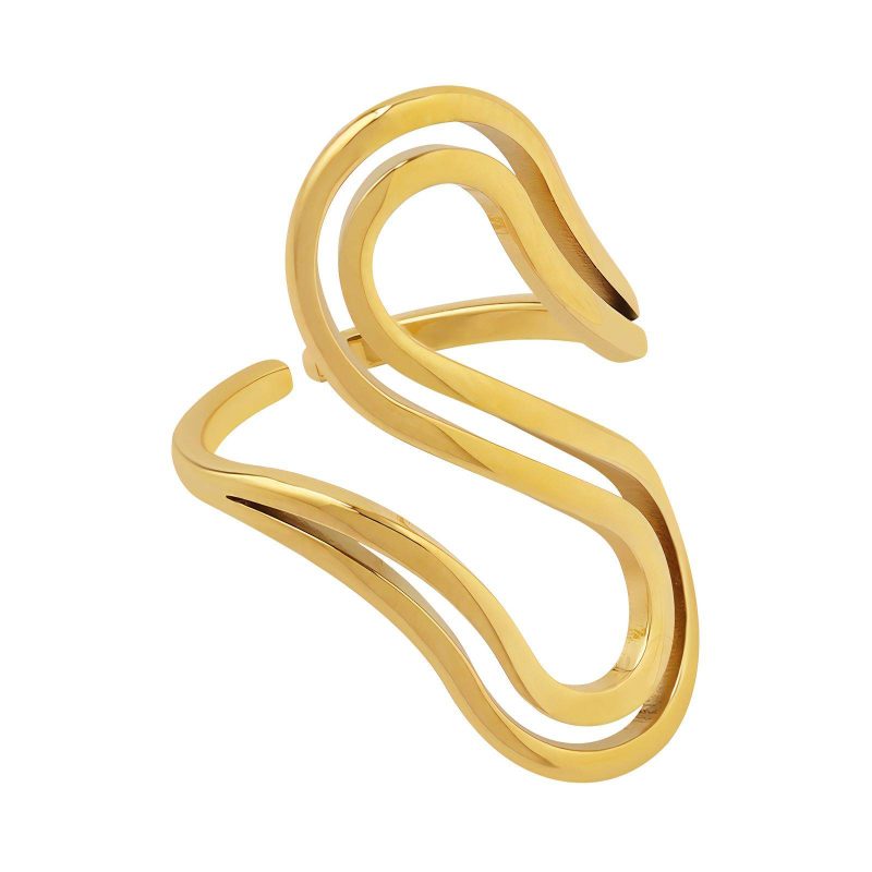 18K gold plated Stainless steel finger ring, Intensity