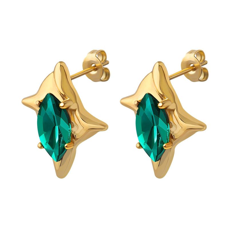 18K gold plated Stainless steel earrings, Intensity