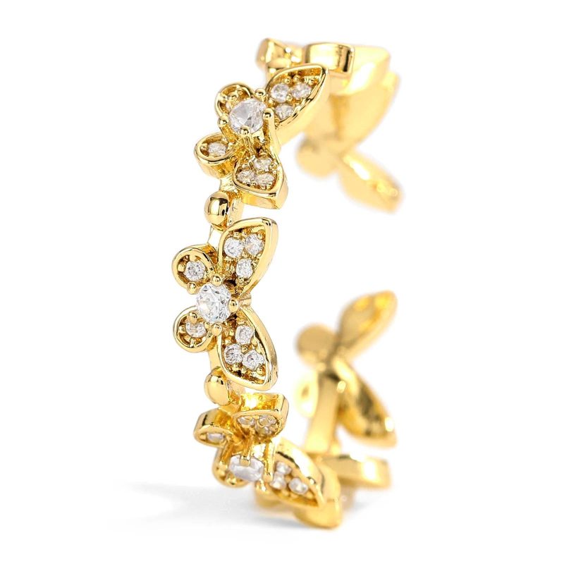 Gold tone  Butterflies finger ring, Intensity