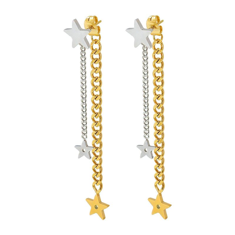 18K gold plated Stainless steel  Stars earrings, Intensity